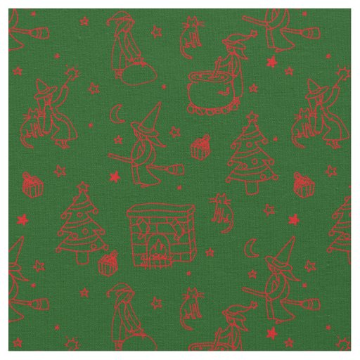 epiphany christmas witch befana green fabric