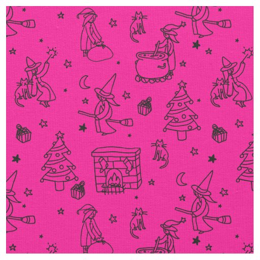 epiphany christmas witch befana pink fabric