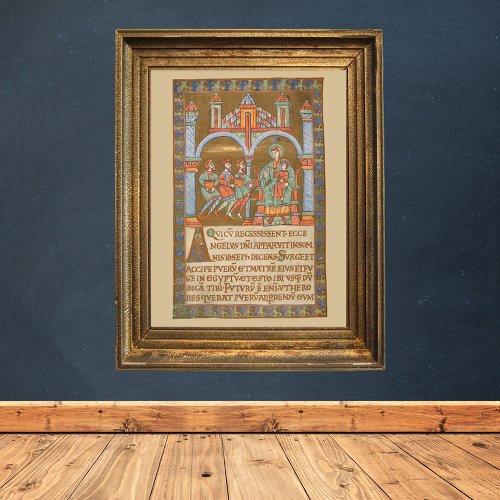 Epiphany Three Kings Christmas Medieval Manuscript Poster