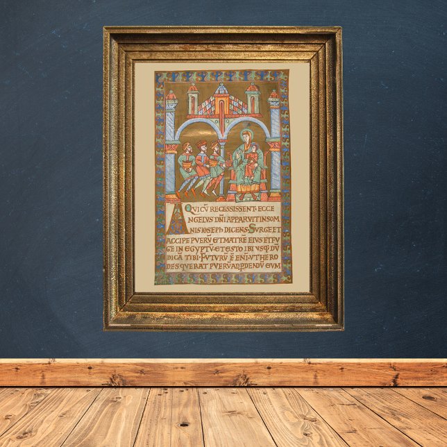 Epiphany Three Kings Christmas Medieval Manuscript Poster (Epiphany Three Kings -Christmas Catholic Christian Medieval Manuscript Poster)