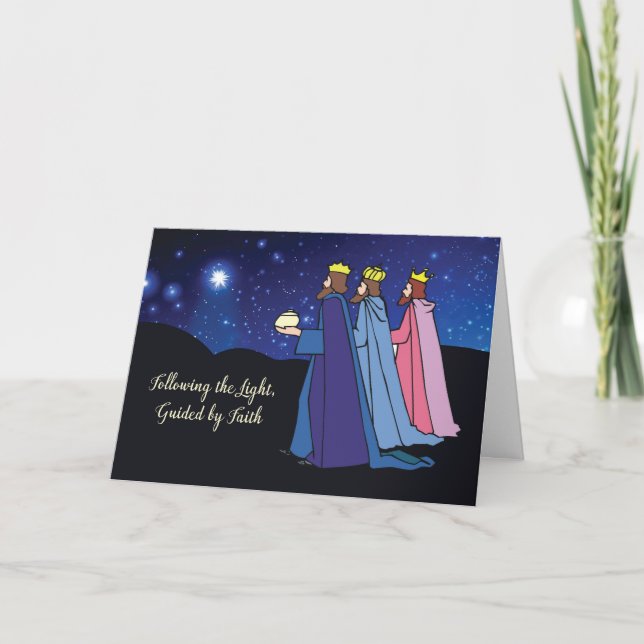 Epiphany Three Kings Robed in Splendor with Gifts  Card (Front)