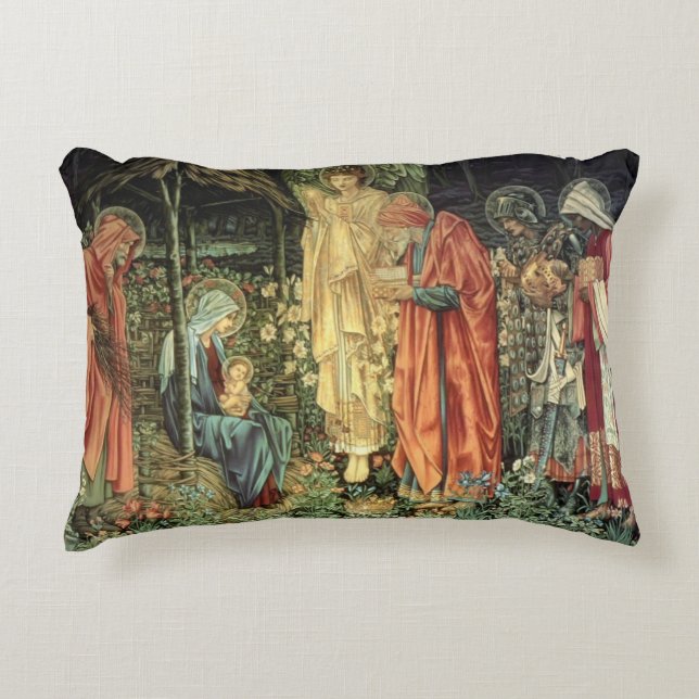 Epiphany Three Kings Virgin Mary Baby Jesus Joseph Decorative Pillow (Front)