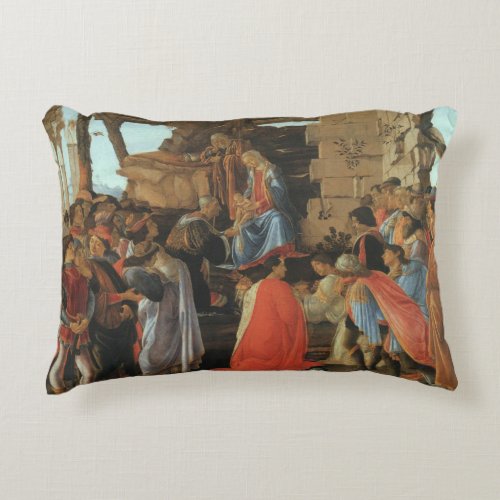 Epiphany Three Kings Virgin Mary Baby Magi Joseph Accent Pillow