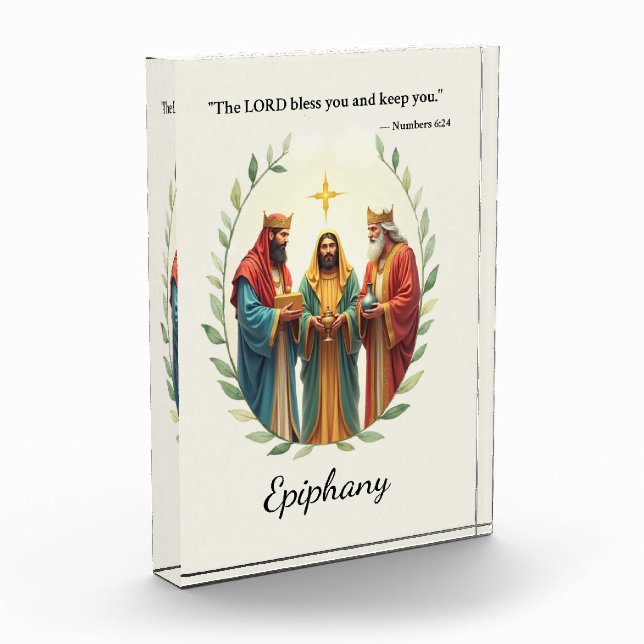 Epiphany Three Wise Men Kings God's Peace Blessing Acrylic Award (Left)