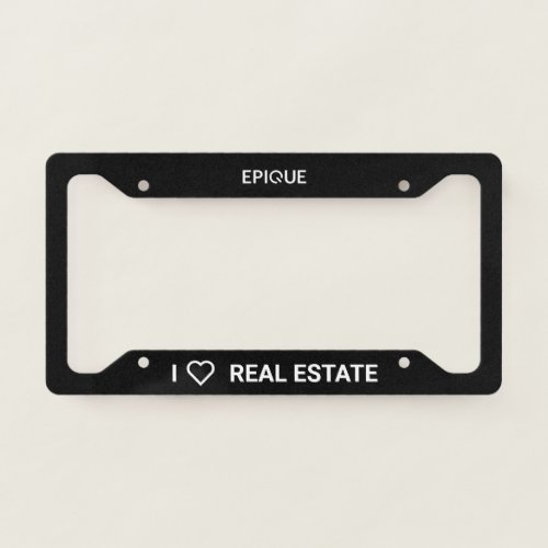 Epique I Heart Real Estate License Plate Cover
