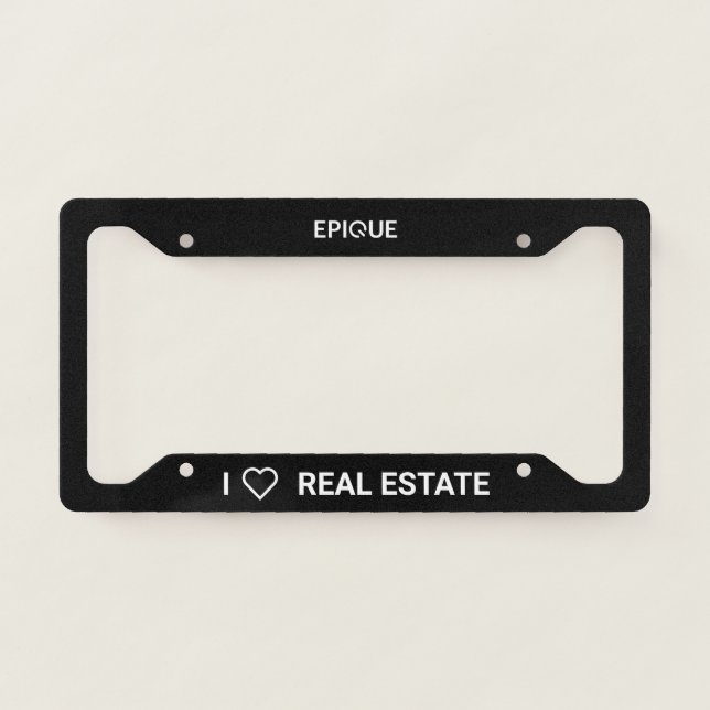 Epique I Heart Real Estate License Plate Cover (Front)