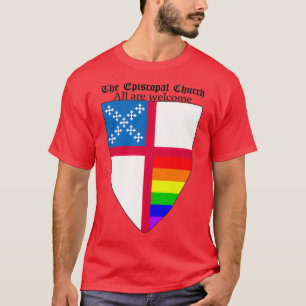 Episcopal Church Shield with Rainbow Pride Horizon T-Shirt