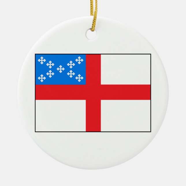 Episcopal Flag Ceramic Ornament (Front)