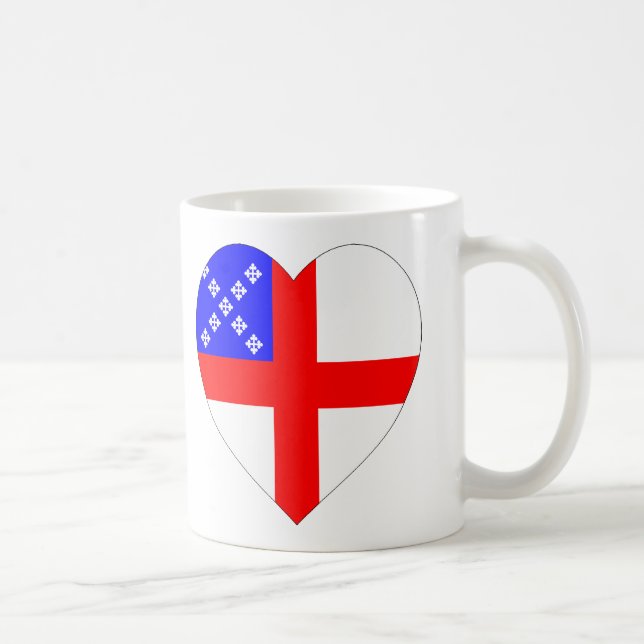 Episcopal Flag Heart Coffee Mug (Right)