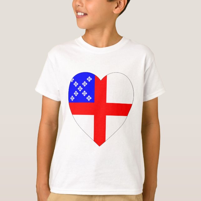 Episcopal Flag Heart T-Shirt (Front)