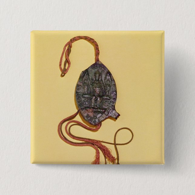 Episcopal seal belonging to Anthony Beck Pinback Button (Front)