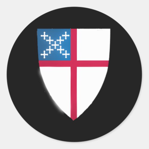 Episcopal Shield Emblem Classic Round Sticker