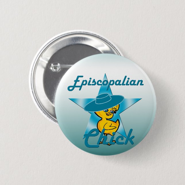 Episcopalian Chick #7 Pinback Button (Front & Back)