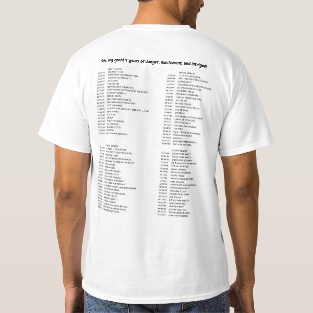 Episode List T-shirt (Back)