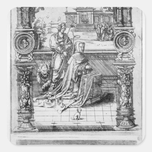 Epitaph of Margaret of Austria Square Sticker (Front)
