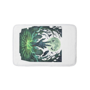 Epitapip Zombie Hand Full Moon Graveyard Bath Mat