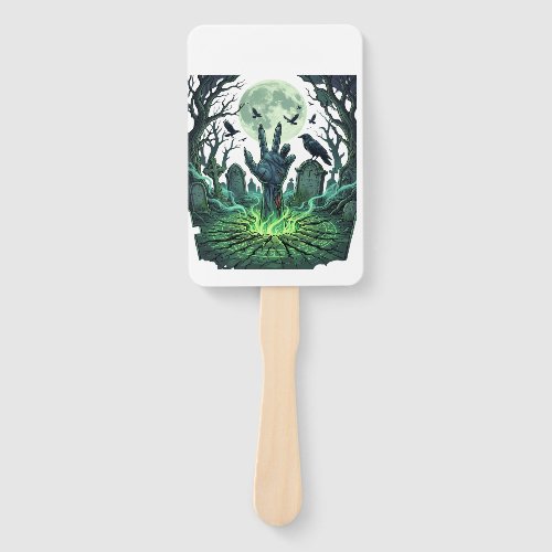 Epitapip Zombie Hand Full Moon Graveyard Fan