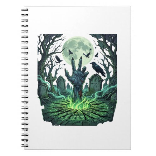 Epitapip Zombie Hand Full Moon Graveyard Notebook