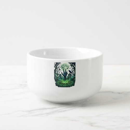 Epitapip Zombie Hand Full Moon Graveyard Soup Mug