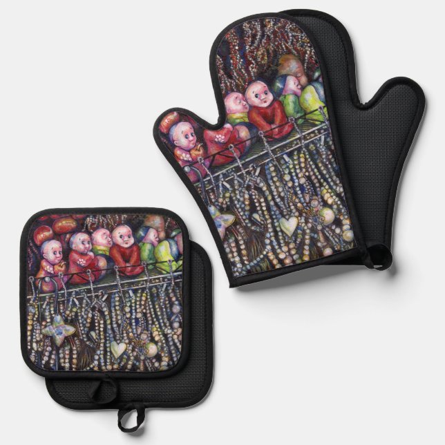 Epitomize Oven Mitt & Pot Holder Set (Front/Back)
