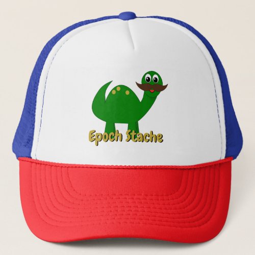 Epoch Stache Cute Dinosaur Cartoon Science Joke Trucker Hat