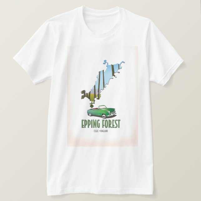 Epping Forest Essex England map T-Shirt (Design Front)