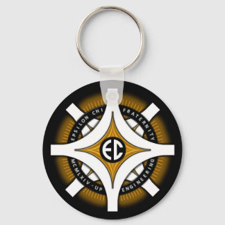 Epsilon Chi Black Background Keychain
