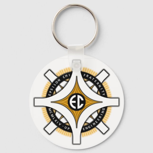 Epsilon Chi White Background Keychain (Front)