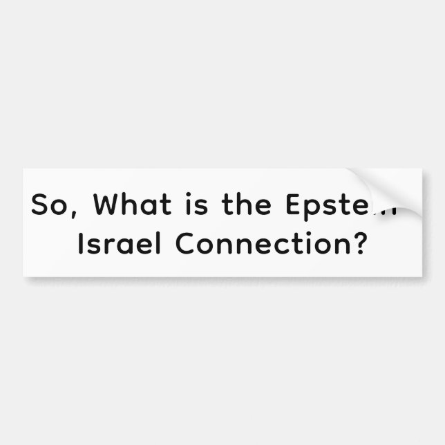 Epstein-Israel Connect Hankamer Artjunkhaus Comic Bumper Sticker (Front)
