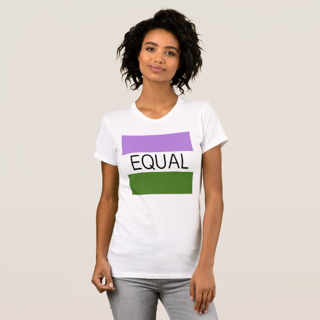 EQUAL Genderqueer Flag T-Shirt (Front Full)