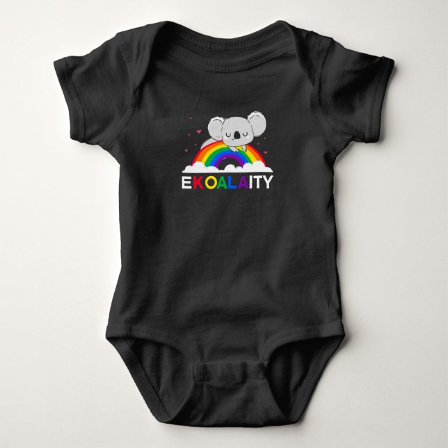 Equal Human Rights Colorful Rainbow Koala Love Baby Bodysuit (Front)