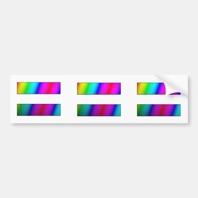 Equal.  Period.  THREE rainbow equality stickers. Bumper Sticker (Front)
