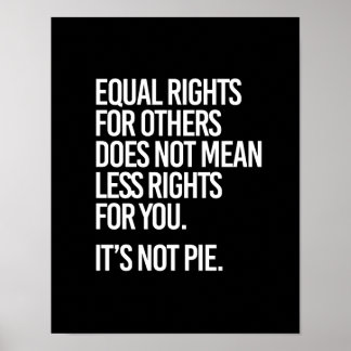Equal Rights are not Pie - - Pro-Science -- white  Poster