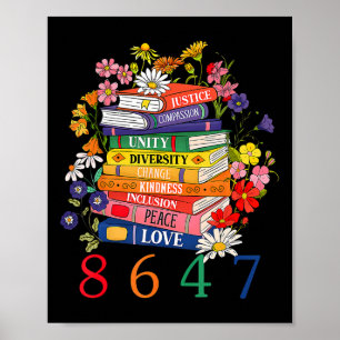 Equal Rights Book Flower 8647 Women Rights Feminis Poster