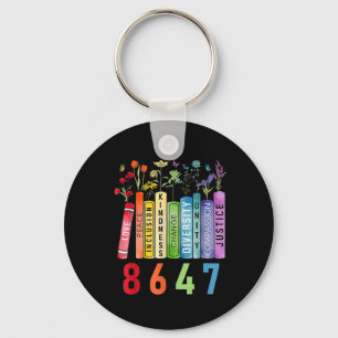 Equal Rights Book Flower Anti Trump Feminist Women Keychain