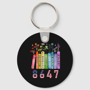 Equal Rights Book Flower Anti Trump Feminist Women Keychain