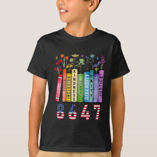 Equal Rights Book Flower Anti Trump Feminist Women T-Shirt