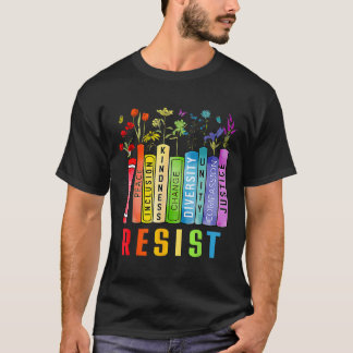 Equal Rights Book Flower Trump Women Rights Femini T-Shirt