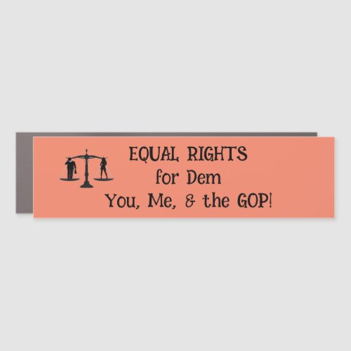 Equal Rights Bumper Sticker Car Magnet
