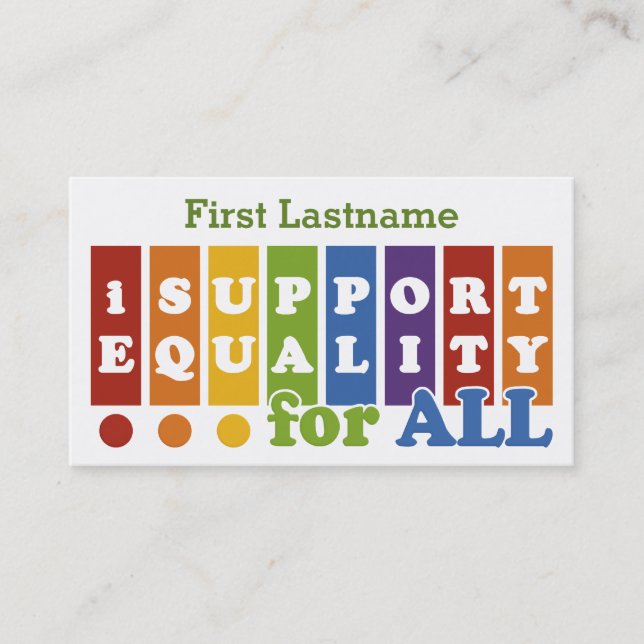Equal Rights custom business cards (Front)