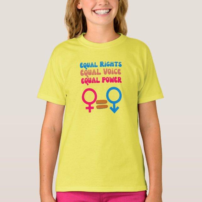 Equal Rights Equal Voice Feminist  Equality Resist T-Shirt (Front)