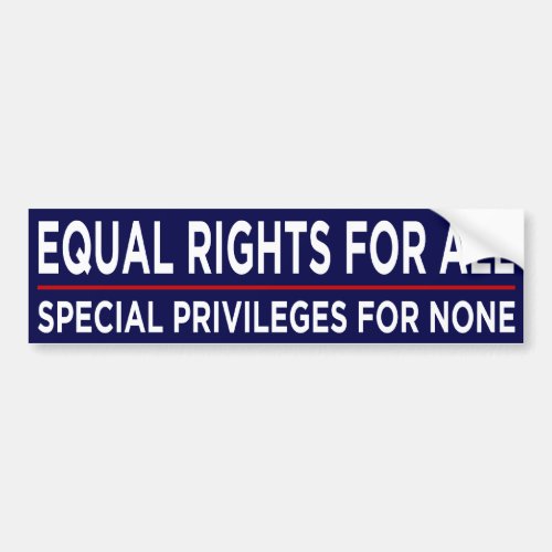 Equal Rights For All Bumper Sticker