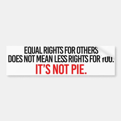 Equal Rights for others does not mean less rights  Bumper Sticker