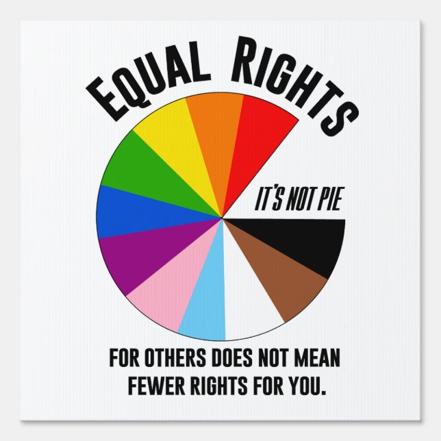 Equal Rights for Others is not Pie Sign (Front)