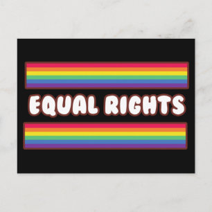 Equal rights. LGBT+pride. rainbow flag  Postcard