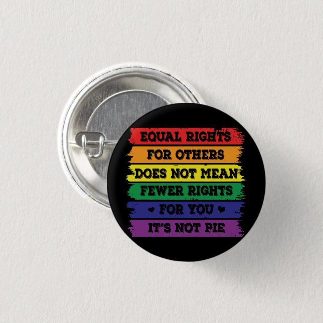Equal Rights | LGBTQ Rights | Pride Parade | Ally Button (Front & Back)