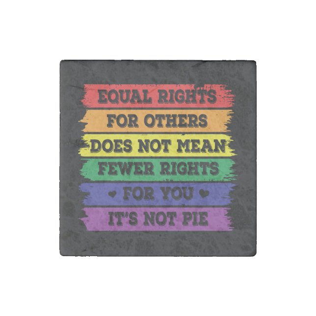 Equal Rights | LGBTQ Rights | Pride Parade | Ally Stone Magnet (Front)