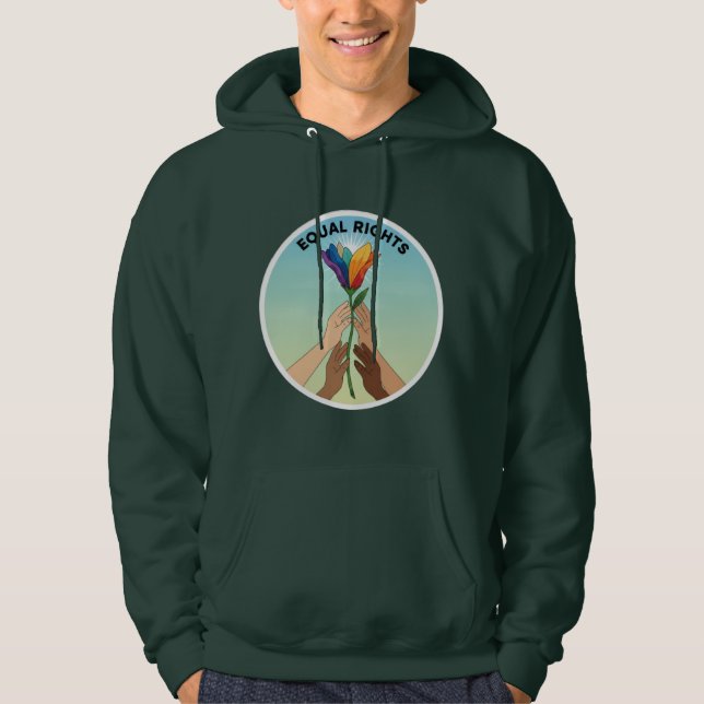 Equal Rights Rainbow Flower-Diverse and Unity Hoodie (Front)