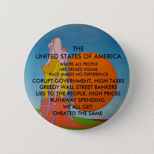 equal treatment all are cheated pinback button