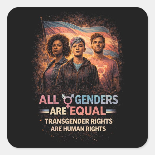 Equal Under Every Flag Square Sticker (Front)